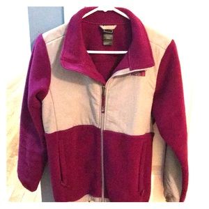 Purple and gray north face